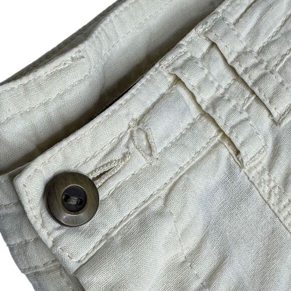 Norma Kamali  straw (cream) linen blend button fly pants size M - Picture 11 of 15